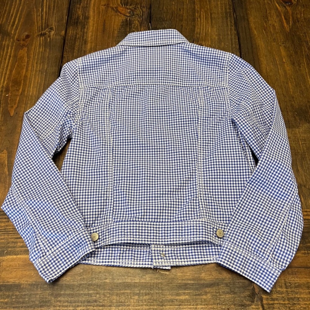 Talbots Petite Blue Gingham Shacket Button Front … - image 6